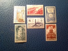 Set 6 Timbre Franta nestampilate 1946 - 1948 +1val 1968 , Arhitectura si diverse
