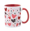 Cana Ceramica Personalizata 330ml, Maner Rosu, InovatiX Red Hearts Model 2, Cadou Valentine&#039;s Day