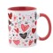 Cana maner rosu personalizata Red Hearts Model 2, INOVATIX&reg;. 330ml
