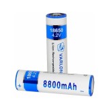 Acumulator Li-Ion 18650 8800mAh 4.2V Varlonpan, Baterie Reincarcabila, 500 Cicluri, Protectie Supraincarcare, Alb/Albastru