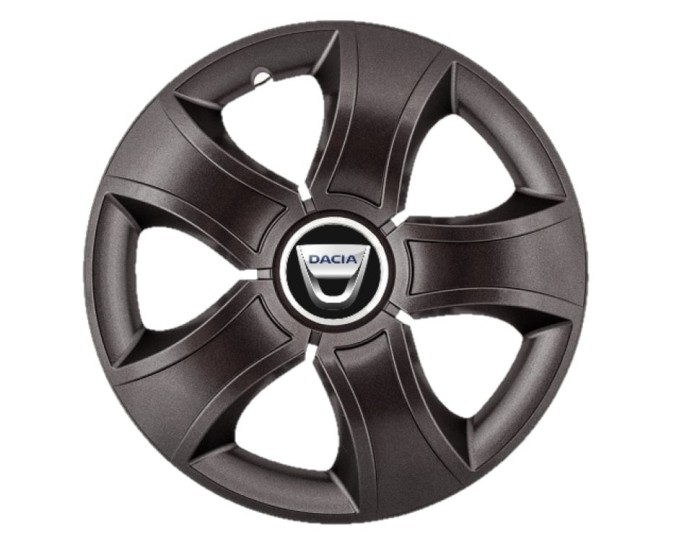 Set 4 capace roti Bis Negru R16 pentru gama auto Dacia