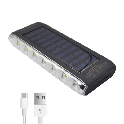 Baterie portabila 20000mAh DDY802, 2xUSB, panou solar, lanterna foto