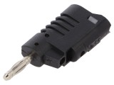 Mufă Banană 4mm 36A Neagră Neizolată