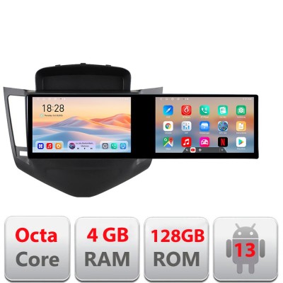 Navigatie Chevrolet Cruze 2009- Kit-045 Edotec 2 ecrane 8 core 4+128 21.6 inch Incell android Wifi 5Ghz gps internet CarStore Technology foto