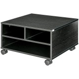 HOMCOM Cabinet pentru Imprimantă cu 2 Rafturi, Birou din Lemn și Cabinet de studiu cu Roți, 47x40x22.5 cm, Negru | Aosom Romania
