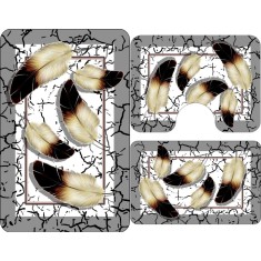 Set Covorașe Baie 3 piese: 60x90cm, 60x45cm, 60x45cm, Pene