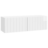 vidaXL Oglindă TV montată pe perete Alb foarte lucios 98 x 31 x 30 cm 898389