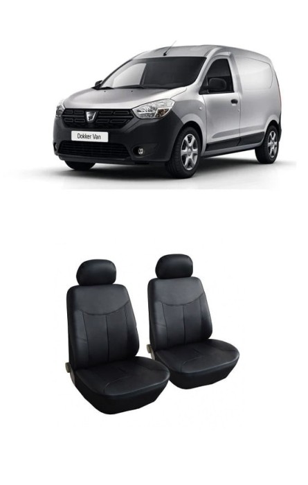 Set huse scaune din piele fata Dacia Dokker Van 2012-2020 (1+1)