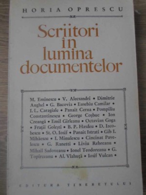SCRIITORI IN LUMINA DOCUMENTELOR-HORIA OPRESCU-161729 foto