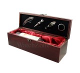 Cumpara ieftin Caseta lemn prezentare si desfacere vin cu 4 accesorii