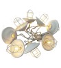 Ghirlanda luminoasa LOFT 2.1m, 10 becuri LED alb cald, decoratiune gradina terasa, metal