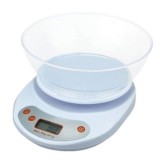 Cantar Bucatarie Digital 5kg cu Bol, Afisaj LCD, Precizie 1g, Indicator Supraincarcare, Alimentare Baterii