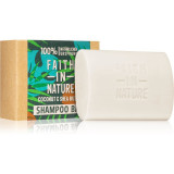 Faith In Nature Coconut &amp; Shea Butter șampon organic solid ofera hidratare si stralucire 85 g
