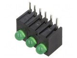 LED Difuz Verde 3mm 3 Diode 20mA