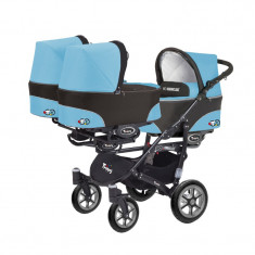 Carucior 3 in 1 pentru tripleti BabyActive Trippy CTBA-02A, Albastru foto