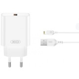 Incarcator Retea Cu Cablu Lightning XO Design CE33, 18W, 3A, 1 x USB-A, Alb