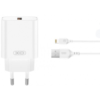 Incarcator Retea Cu Cablu Lightning XO Design CE33, 18W, 3A, 1 x USB-A, Alb foto