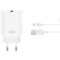 Incarcator Retea Cu Cablu Lightning XO Design CE33, 18W, 3A, 1 x USB-A, Alb