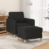 VidaXL Fotoliu canapea cu taburet, negru, 60 cm, material textil 3201188
