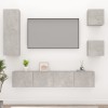 VidaXL Set dulap TV, 5 piese, gri beton, lemn prelucrat