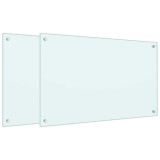 vidaXL Panou antistropi bucătărie 2 buc. alb 80x50cm sticlă securizată 3315787