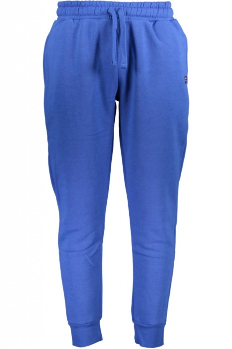 Pantaloni sport barbati cu bata elastica si logo albastru, XL
