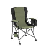 Leziter Fotoliu Pescuit Pliabil Suport Pahare Verde-Negru Oxford 600D, 125 kg