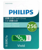 Stick USB Philips Vivid Edition, 256GB, USB 3.0 (Verde/Alb)