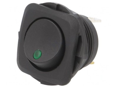 ROCKER SPST ON-OFF 20A 14VDC cu LED Negru foto