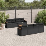 Cumpara ieftin Gossi set mobilier de gradina cu perne, 9 piese, negru, poliratan