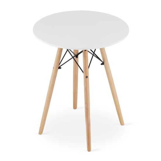 Masa stil scandinav, Artool, rotund, MDF si lemn, alb, 60x72 cm GartenVIP DiyLine