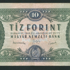 t825 UNGARIA BANCNOTA DE 10 FORINT 1949 VF RARA