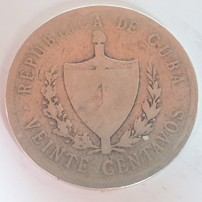 Cuba 20 centavos 1915 argint foto