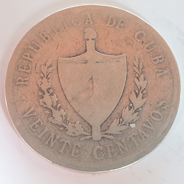 Cuba 20 centavos 1915 argint