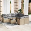VidaXL Set de canapele pentru grădină 9 pcs Bej 55 x 55 x 37 cm 3345640