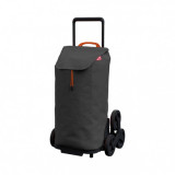 Carucior Cumparaturi Gimi Tris Gri Antracit, 52L, 30kg, 6 Roti Urcare Scari, Otel/Poliester, Buzunar Interior