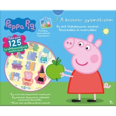 Peppa malac: A kedvenc gy&uuml;m&ouml;lcs&ouml;m - T&aacute;skak&ouml;nyv - Az első t&aacute;skak&ouml;nyvem mes&eacute;vel, feladatokkal &eacute;s matric&aacute;kkal