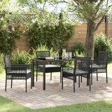 VidaXL Set de masă pentru grădină cu pernă 5 pcs Negru Rattan poli 3379865