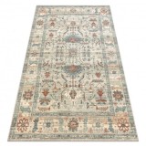 Covor de lana SOHO 477.09.LA100 OSTA - Boho, cadru, natural bej / verde, 200x300 cm