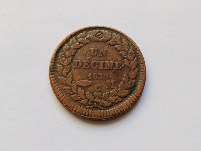 Monaco 1 un Decime 1838-RAR foto