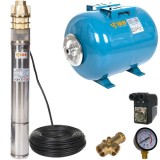 Cumpara ieftin Kit Hidrofor 100L cu pompa submersibila IBO Polonia 3SKM100, 750W, 45 l/min, H refulare 60m, 20m cablu