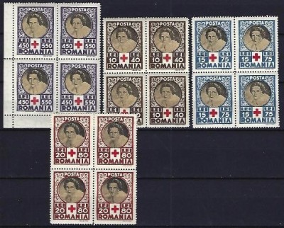 Romania 1945 - Lp 165 - CRUCEA ROSIE - bloc de 4 - MNH 2 foto