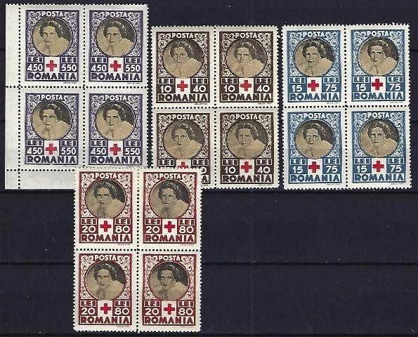 Romania 1945 - Lp 165 - CRUCEA ROSIE - bloc de 4 - MNH 2