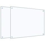 Cumpara ieftin Panou antistropi bucatarie 2 buc. transparent 80x60 cm sticla