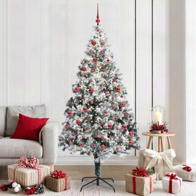 vidaXL Brad de Crăciun artificial Verde 210 cm PVC și Oțel și Plastic 3396971 foto