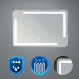 Padova 100 oglindă cu detector de prezență cu lumină LED și dezumidificator 100x60 cm