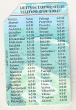 bnk card Cartele telefonice - Lithuania - URMET - Telephone Prefixes - Col:LT-LTV-M011