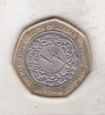 bnk mnd Iordania 1/2 dinar 1997 - bimetal foto