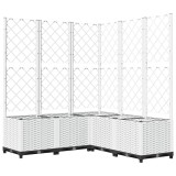 Cumpara ieftin Jardiniera de gradina cu spalier, alb, 120x120x136 cm PP