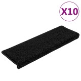 Cumpara ieftin Covorase pentru scari, 10 buc., 65x21x4 cm, margini dreptunghiulare, negre